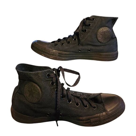 Converse Chuck Taylor All Star Mono Black High Top Sneakers M3310 Unisex Mens 7 - Picture 1 of 5
